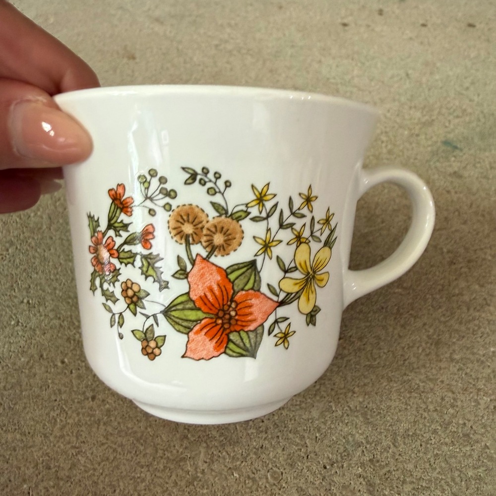 Vintage Corelle Corning Indian Summer Coffee Mugs Set of 4 Retro Kitchen Decor